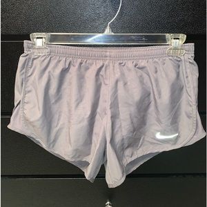 Nike gray and white athletic shorts